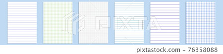 Grid paper set. Abstract squared and striped background with color graph. Geometric pattern for school, textures, notebook. Lined blank A4 isolated on transparent background. Millimeter graph grid. Grid paper set. Abstract squared and striped background with color graph. Geometric pattern for school, textures, notebook. Lined blank A4 isolated on transparent background. Millimeter graph grid. 76358088