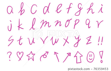 Set of pink numbers and lowercase alphabets (pen) Set of pink numbers and lowercase alphabets (pen) 76359453