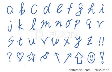 Set of blue numbers and lowercase alphabets (pen) Set of blue numbers and lowercase alphabets (pen) 76359456