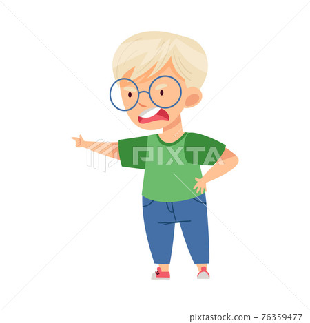 Angry Blond Boy Bullying Somebody and Finger Pointing Abusing the Weak Vector Illustration Angry Blond Boy Bullying Somebody and Finger Pointing Abusing the Weak Vector Illustration 76359477