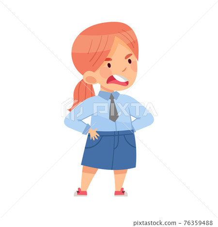 Angry Girl Bullying Somebody and Abusing the Weak Vector Illustration 76359488