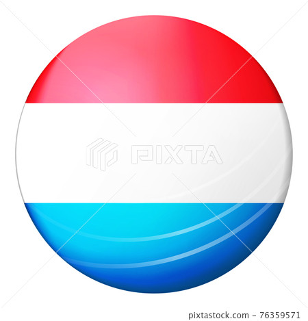 Glass ball with flag of Luxembourg. Round sphere, template icon. Luxembourgish national symbol. Glossy realistic ball, 3D abstract vector illustration highlighted on a white background. Big bubble. Glass ball with flag of Luxembourg. Round sphere, template icon. Luxembourgish national symbol. Glossy realistic ball, 3D abstract vector illustration highlighted on a white background. Big bubble. 76359571