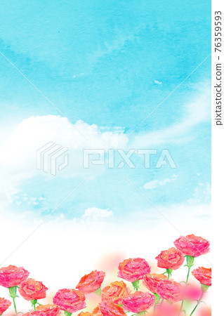 康乃馨母親節水彩插圖 康乃馨母親節水彩插圖 76359593