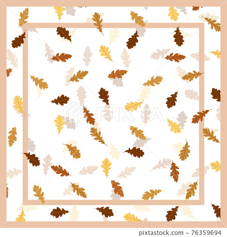 Print for kerchief, bandana, scarf, handkerchief, shawl, neck scarf. Squared pattern with ornament for fabric, textile, silk products. Paisley vector with oak leaves. Floral modern tracery. Print for kerchief, bandana, scarf, handkerchief, shawl, neck scarf. Squared pattern with ornament for fabric, textile, silk products. Paisley vector with oak leaves. Floral modern tracery. 76359694