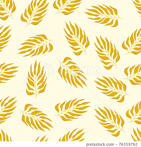 Floral seamless with hand drawn color leaves. Cute autumn background. Tropic brown branches. Modern floral compositions. Fashion vector stock illustration for wallpaper, posters, card, fabric, textile Floral seamless with hand drawn color leaves. Cute autumn background. Tropic brown branches. Modern floral compositions. Fashion vector stock illustration for wallpaper, posters, card, fabric, textile 76359762