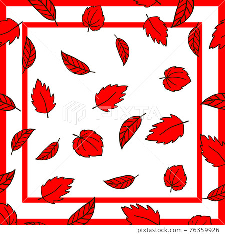 Print for kerchief, bandana, scarf, handkerchief, shawl, neck scarf. Squared pattern with ornament for fabric, textile, silk products. Paisley vector with red leaves. Floral modern tracery. Print for kerchief, bandana, scarf, handkerchief, shawl, neck scarf. Squared pattern with ornament for fabric, textile, silk products. Paisley vector with red leaves. Floral modern tracery. 76359926