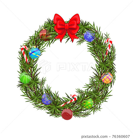 Christmas wreath isolated on white background - Stock Illustration ...
