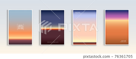 Modern gradients summer, sunset and sunrise sea backgrounds vector set. color abstract background for app, web design, webpages, banners, greeting cards. Vector illustration design 76361705