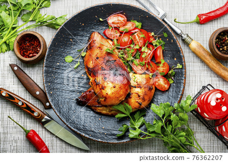 Grilled chicken,fried chicken fillet 76362207