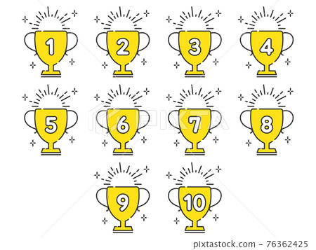 Ranking heading icon set, winning cup, simple color, 2 colors 76362425