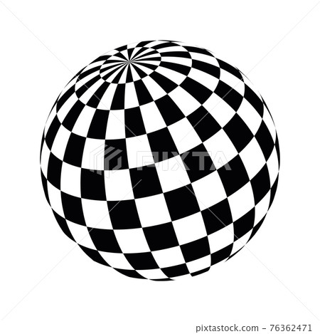 Checkered globe in black and white 76362471