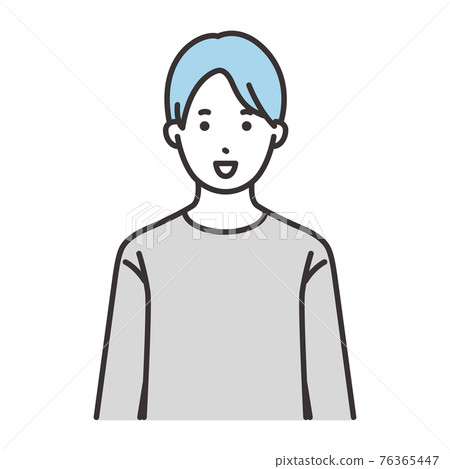 成年男性面部表情微笑 76365447