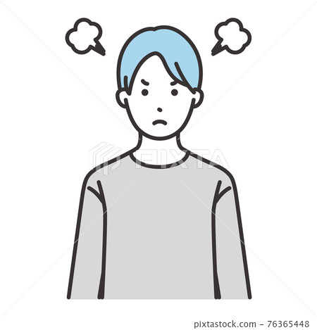 成年男性面部表情生氣 76365448