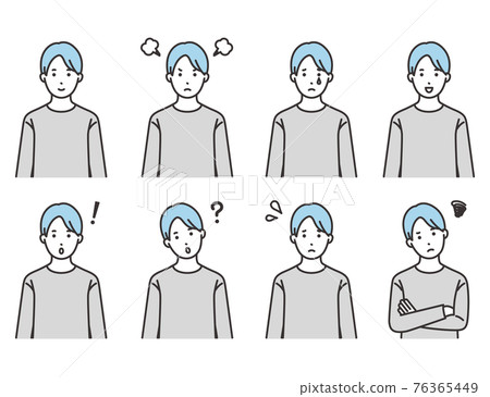 成年男性面部表情集 76365449