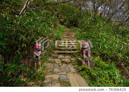 櫪木縣那須町Toge no Chaya茶館停車場附近的小道入口處的護衛犬 76366428