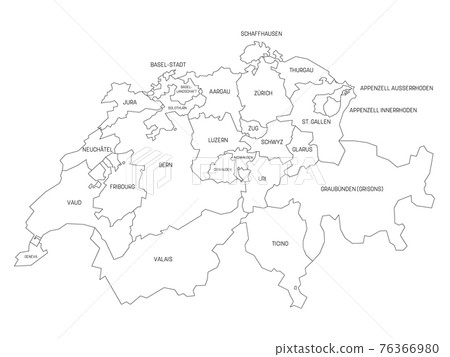 Canton of Switzerland map Canton of Switzerland map 76366980