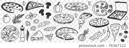 Ingredients for pizza doodle set 76367122
