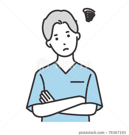 Male nurse facial expression worried Male nurse facial expression worried 76367193