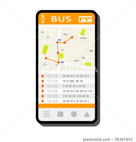 Illustration image of using the bus application on a smartphone 76367841