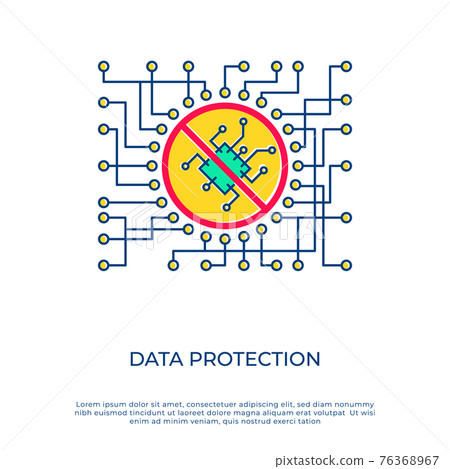 Data protection no bug concept vector illustration 76368967