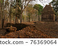 Ruins of   goal kampong tom Wat Temple with root of trees in forest  Cambodia. 76369064