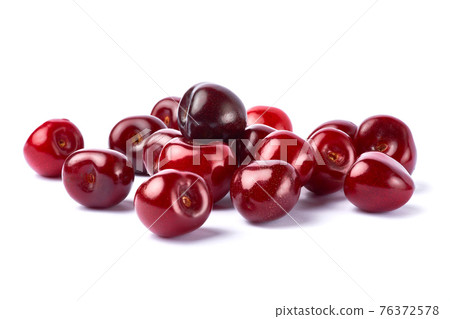 sweet cherry fruits isolated on white background sweet cherry fruits isolated on white background 76372578