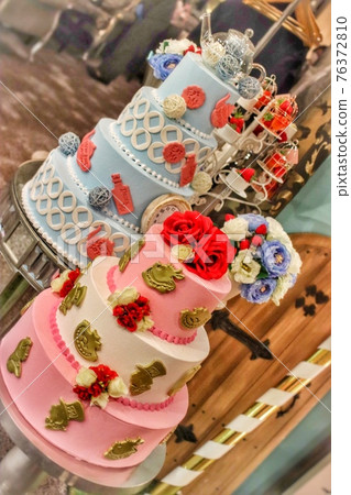 Afternoon tea cake decoration Afternoon tea cake decoration 76372810