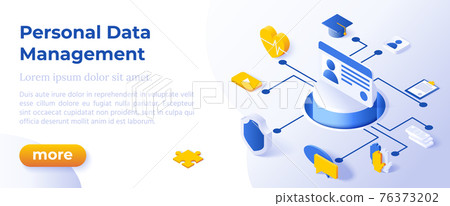 PERSONAL DATA MANAGEMENT - Banner Layout Template for Website and Mobile Website Development. 76373202