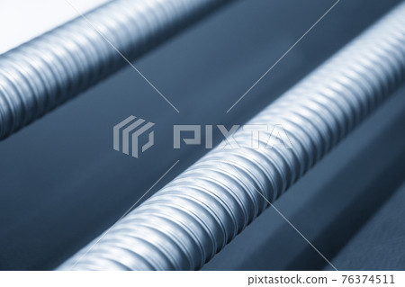 The close-up scene of lead ball screw spare part.  76374511
