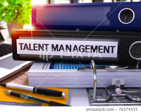 Black Ring Binder with Inscription Talent Management. 76374555