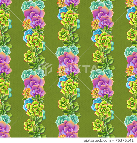 Seamless pattern with succulents. Beautiful floral print. 76376141