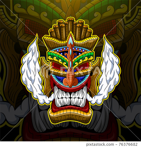 Tiki mask esport mascot logo Tiki mask esport mascot logo 76376682