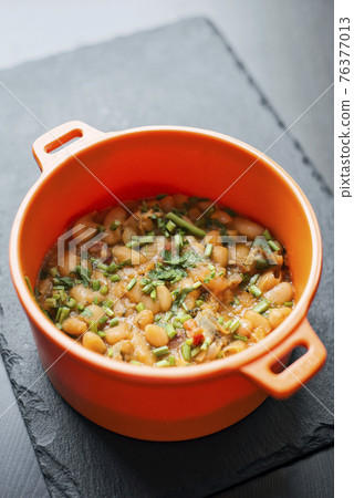 portuguese feijoada de marisco bean and seafood traditonal stew meal portuguese feijoada de marisco bean and seafood traditonal stew meal 76377013