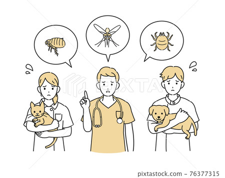 獸醫、狗和貓疾病、害蟲、插圖材料 獸醫、狗和貓疾病、害蟲、插圖材料 76377315