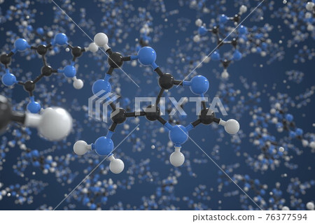 Molecule of vitamin b4, ball-and-stick molecular model. Scientific 3d rendering Molecule of vitamin b4, ball-and-stick molecular model. Scientific 3d rendering 76377594