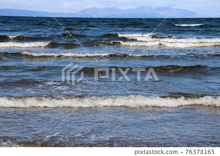 Incoming Tide at Ayr Beach Scotland with Distant Isle of Arran Incoming Tide at Ayr Beach Scotland with Distant Isle of Arran 76378165