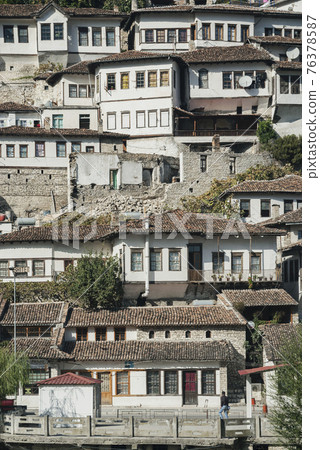 traditional balkan houses in old town of berat albania traditional balkan houses in old town of berat albania 76378587