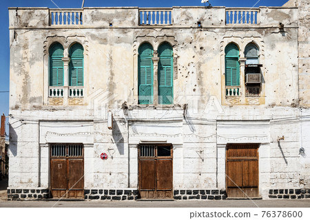 local architecture street in central massawa old town eritrea 76378600