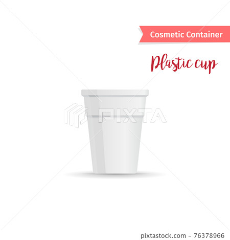 Cosmetic container white plastic cup 76378966