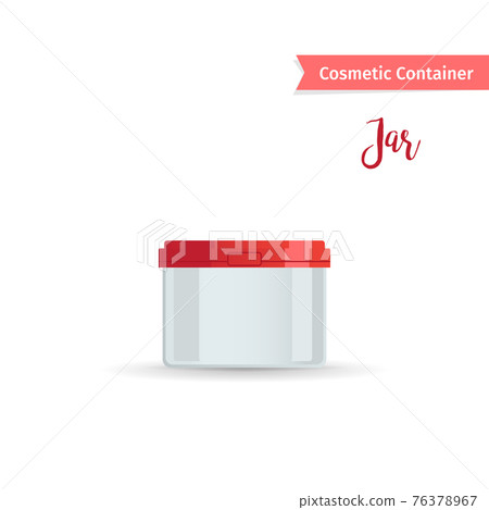 Cosmetic jar with red cap Cosmetic jar with red cap 76378967