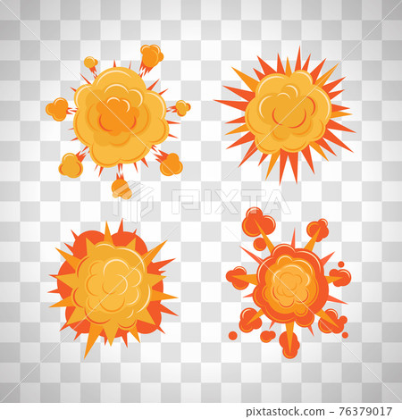 Cartoon comic burst or explosion set Cartoon comic burst or explosion set 76379017