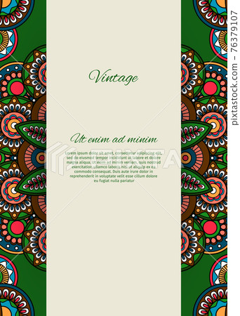 Vertical card design with paisley pattern 76379107