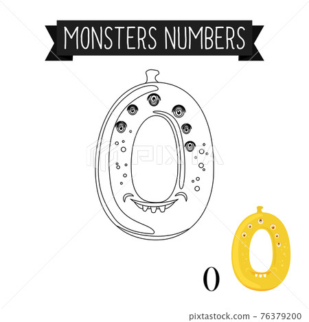Coloring page monster number 0 76379200