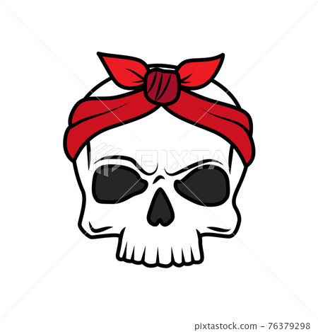 Funny old school tattoo skull icon Funny old school tattoo skull icon 76379298