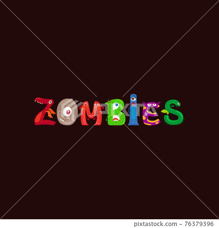Monster letters word Zombies print design 76379396