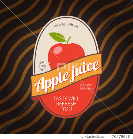 Apple juice retro fruit label Apple juice retro fruit label 76379658