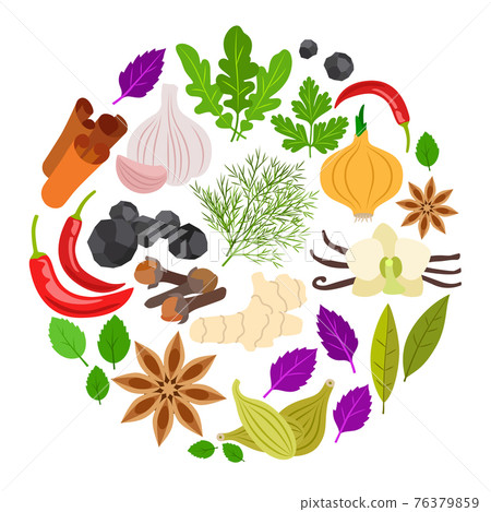 Spices colorful round icon Spices colorful round icon 76379859