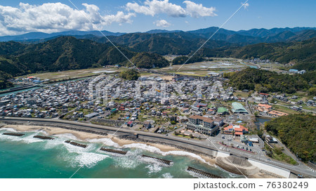 Kaiyo-cho drone aerial view Kaiyo-cho drone aerial view 76380249