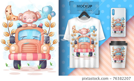 Monkey travel poster and merchandising 76382207