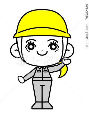 在建築工地工作的女人 76382489